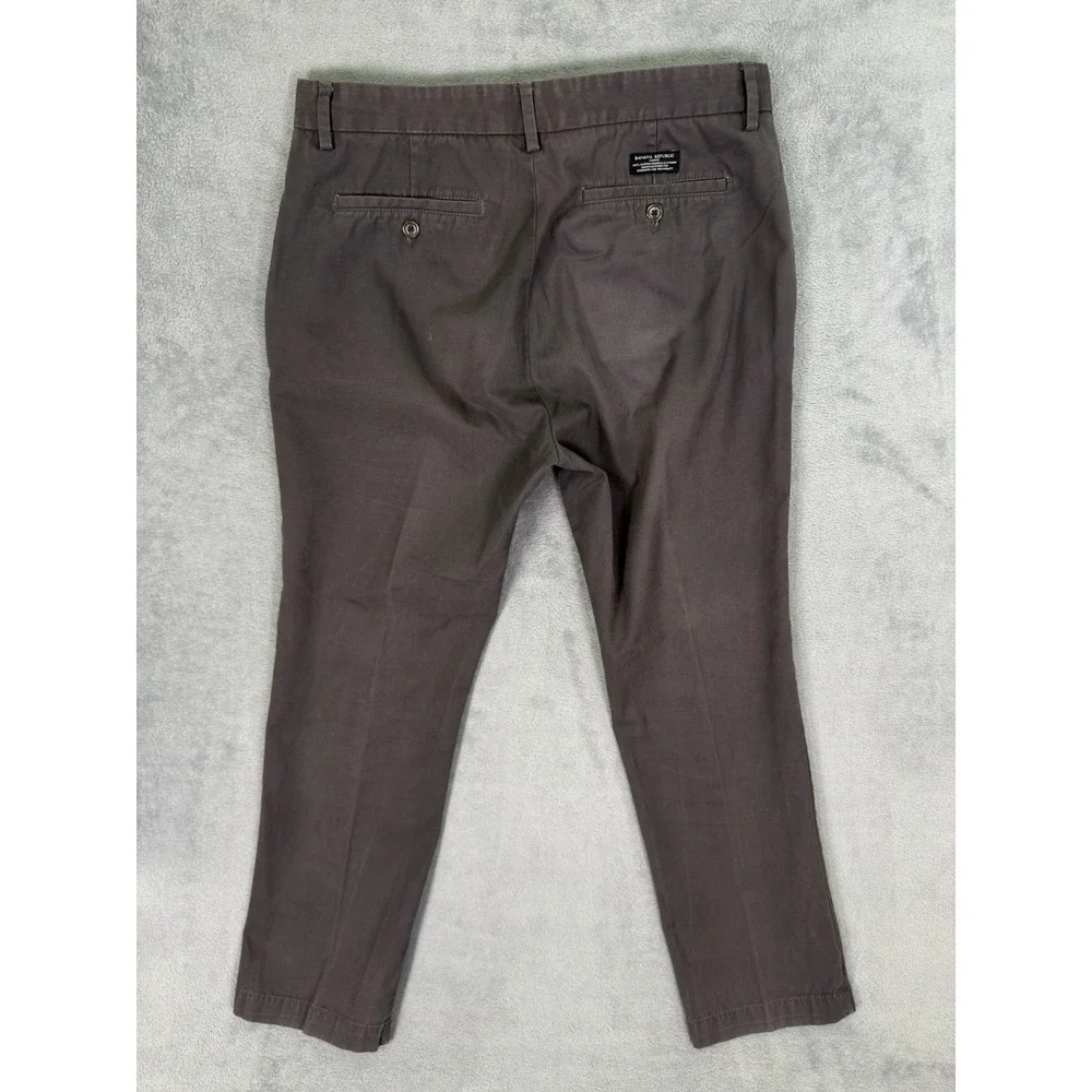 Banana Republic Chino Pants Mens 33x30 Gray Emerson Straight Leg‎ Flat Front